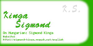 kinga sigmond business card